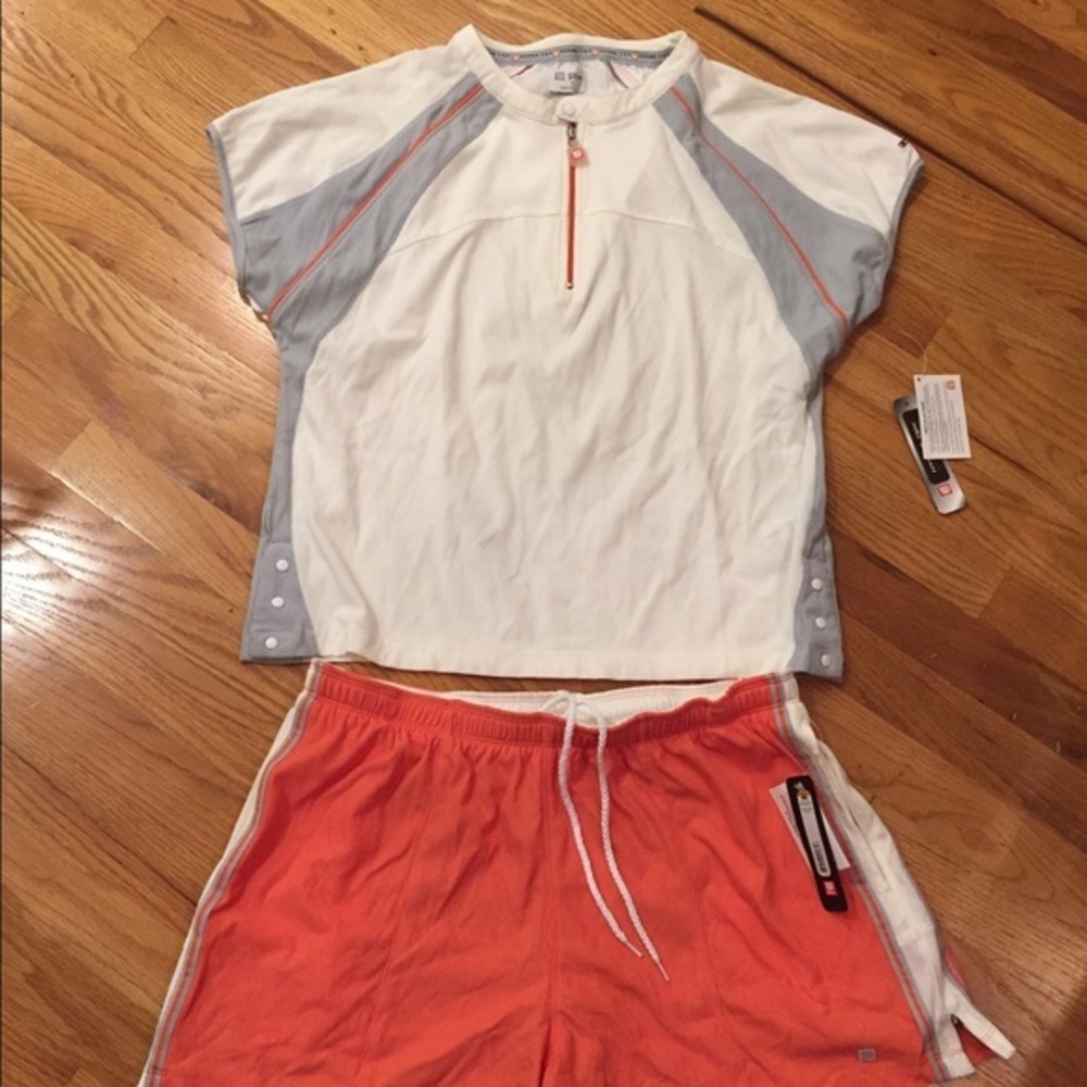 Wilson 2pc Athletic Top &  Shorts - orange & white - XL NWT